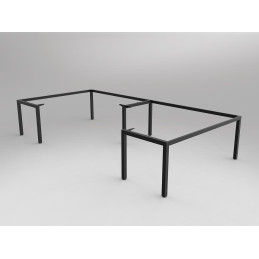 OL Axis Black 90  Corner 2-User Workspace Frame