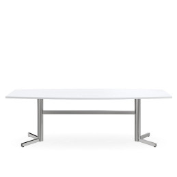 DD Supreme Boardroom Table with Polished Stainless Steel Base