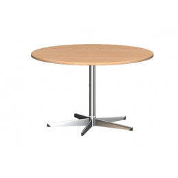 DD Round Meeting Table With 5 way Brushed Stainless Steel Base