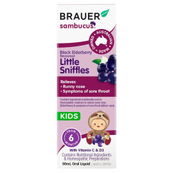 Brauer Sambucus Black Elderberry Little Sniffles For Infants & Kids 50ml