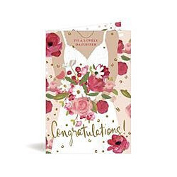 Bride Holding Bouquet Greeting Card