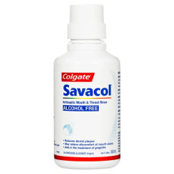 Colgate Savacol Mouth & Throat Rinse Alcohol Free 300ml