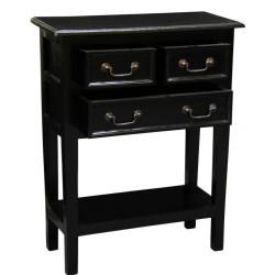 CT 3 Drawer Sofa Table in Black