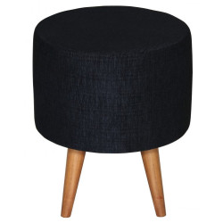 CT Fabric Round Ottoman with Timber Frame and Legs