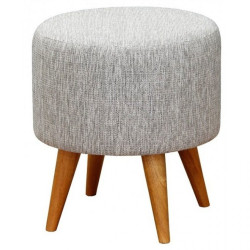 CT Fabric Round Ottoman with Timber Legs