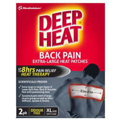 Deep Heat Odourless Back Patches Extra Large 2 Pack