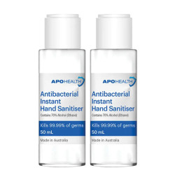 APOHEALTH Antibacterial Hand Sanitiser 50ml - 2 Packs