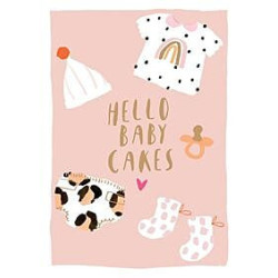 Baby Girl Hello Baby Cakes Greeting Card