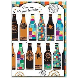 Beer Bottles Greeting Card Mosaic