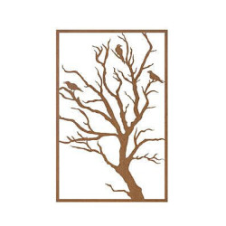 Bird Metal Garden Wall Art Panel Three