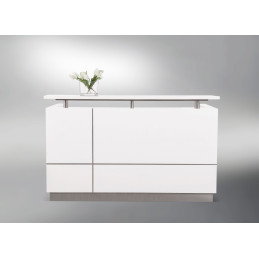 GP Hugo White Reception Counter High Gross White Finish