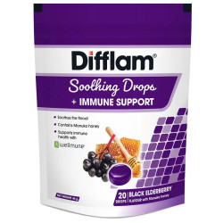 Difflam Soothing Drops + Immune Support Black Elderberry 20 Pack