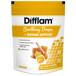Difflam Soothing Drops + Immune Support Honey & Lemon 20 Pack