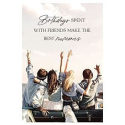 Female Friends Sitting on Car Greeting Card