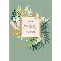 Female Green Foliage on Green Background Greeting Card