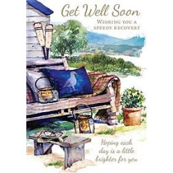 Get Well Garden Chair Greeting Card