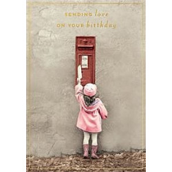Girl Posting Letter Greeting Card Love Unlimited
