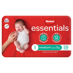 Huggies Essentials Size 1 Newborn (up to 5kg) 28 Nappies