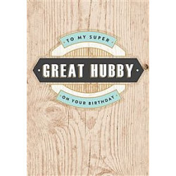 Husband Great Hubby on Wood Greeting Card