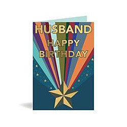 Husband Shooting Star Coloured Greeting Card