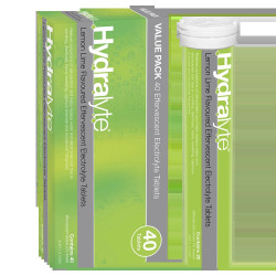 Hydralyte Effervescent Electrolyte Tablets Lemon Lime Flavoured 40 Tablets