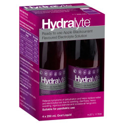 Hydralyte Electrolyte Apple Blackcurrant Ready to Drink 4 x 250ml
