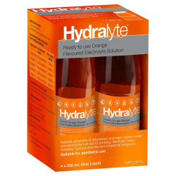 Hydralyte Electrolyte Orange Ready to Drink 4 x 250ml