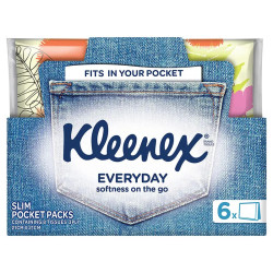 Kleenex Everyday Wallet Pack Facial Tissues 8 Sheets x 6 Pack