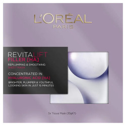 L'Oreal Paris Revitalift Filler Hyaluronic Acid Replumping Sheet Mask Multi-Pack