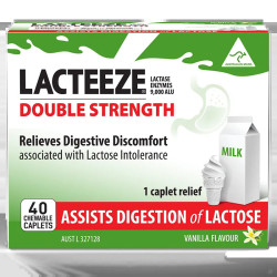 Lacteeze Double Strength 40 Chewable Caplets