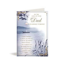 Loss of Dad Boat on Water Greeting Card