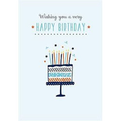 Male Birthday Cake Greeting Card