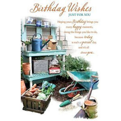 Male Gardening Scene Greeting Card