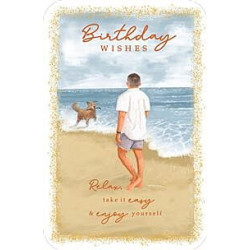 Male Man on the Beach Greeting Card