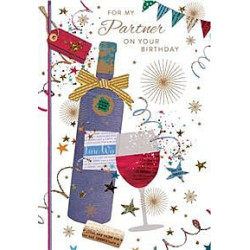 Male Partner Bottle of Wind and Glass Greeting Card