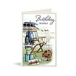 Male Picnic at Horse Racing Greeting Card
