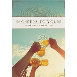 Male Trend Cheers to You with Beer Greeting Card