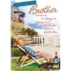 Man Napping in Deck Chair Greeting Card