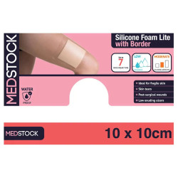Medstock Silicone Foam Dressing With Border Lite 10cm x 10cm