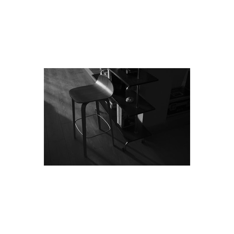 Industrial Metal Bar Stool  Black