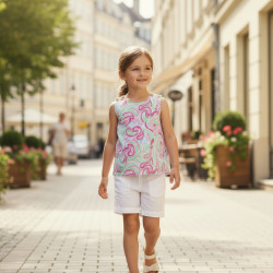 Miramara Designs - Girls linen crop top pastel