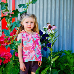 Miramara Designs - Girls linen crop top-abstract