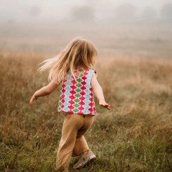 Miramara Designs - Girls linen crop top-geometric