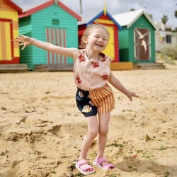 Miramara Designs - Girls organic crop top-lionfish