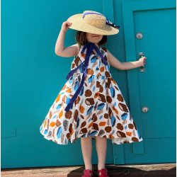 Miramara Designs - Ivy Girls Linen Dress - White Shells