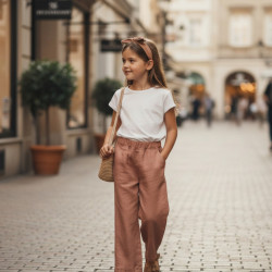 Miramara Designs - Kids linen pants-coral