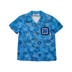 Miramara Designs - Kids linen shirt-Andy blue cosmic dust