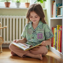 Miramara Designs - Kids linen shirt-Andy spirals