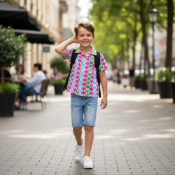 Miramara Designs - Kids linen shirt-geometric