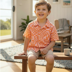 Miramara Designs - Kids linen shirt-orange